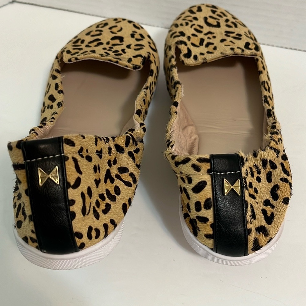 Ballerina flats foldable shoes size 9 leopard print light calf hair - Picture 5 of 11